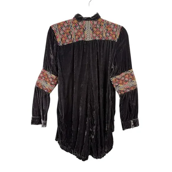 Johnny Was 4 Love Liberty Velvet Embroidered Full Zip Jacket Boho Womens Small - Picture 7 of 8